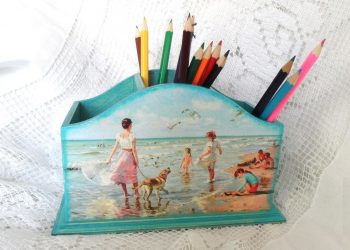 Як власноруч оздобити підставку для олівців у техніці декупаж