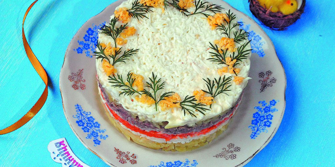 Весняний салат «Мімоза» з сиром