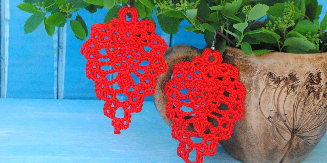 Сережки, в’язані гачком