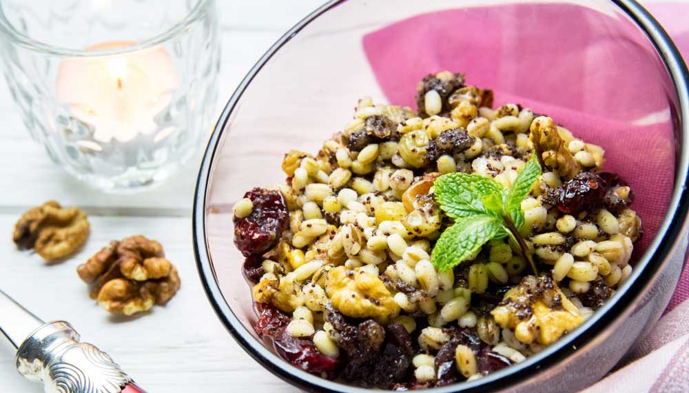 Перлова кутя із журавлиною