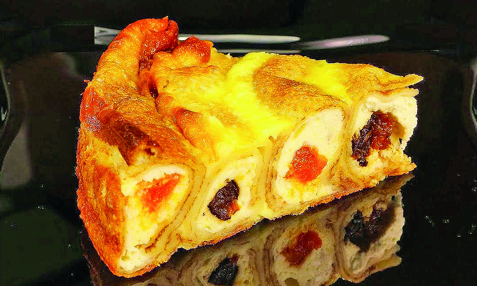 Млинцевий пиріг із сирною начинкою