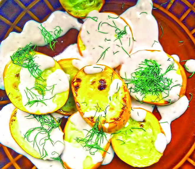 Смажені кабачки з часниковим соусом