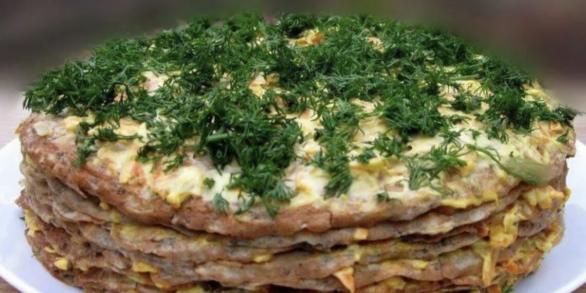 Печінковий торт з домашнім майонезом